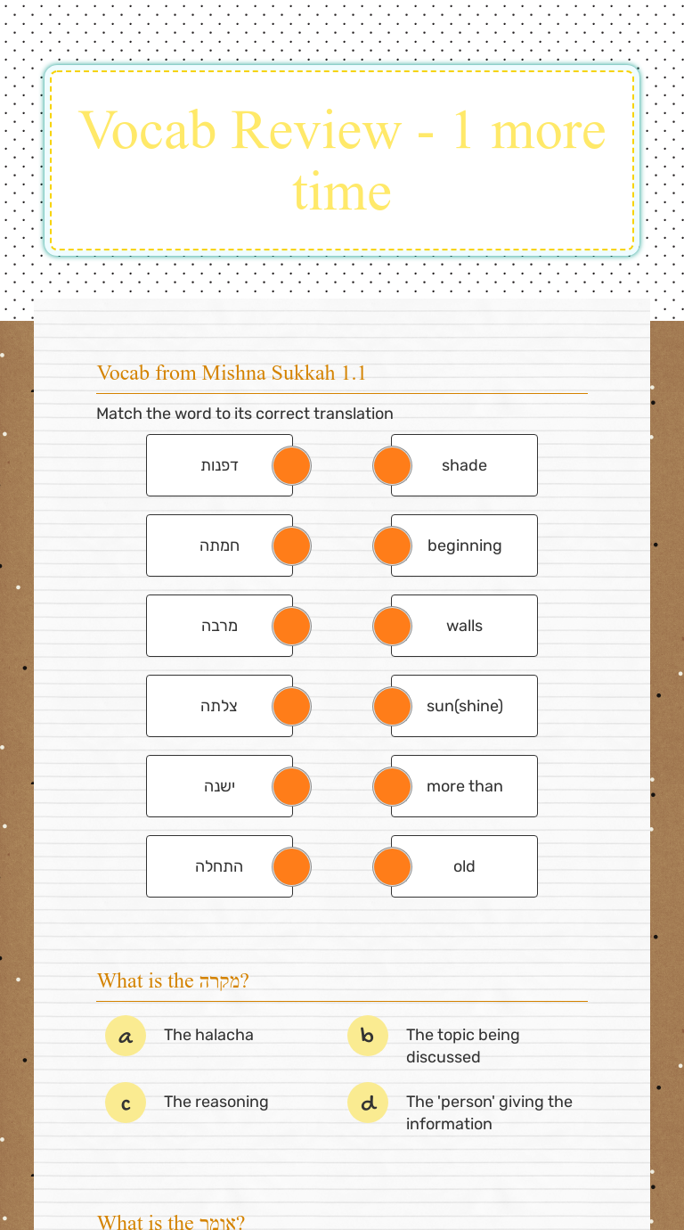 Vocab Review - 1 more time | Interactive Worksheet by Dana Rainsbury ...