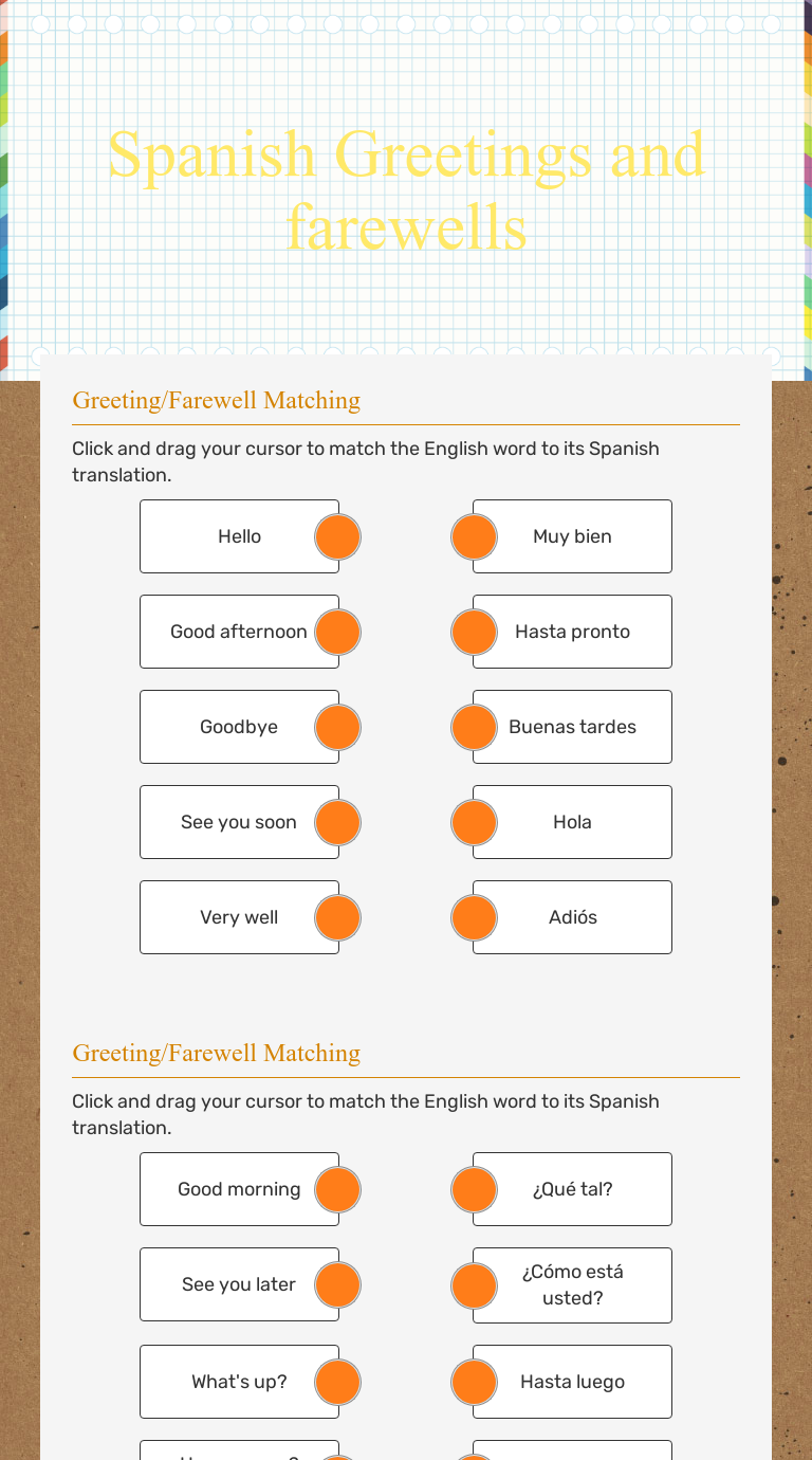 Spanish Greetings and farewells | Interactive Worksheet by Rachel Camp ...