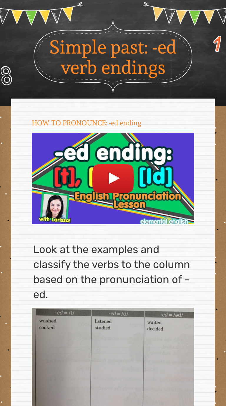 Ed Verb Endings