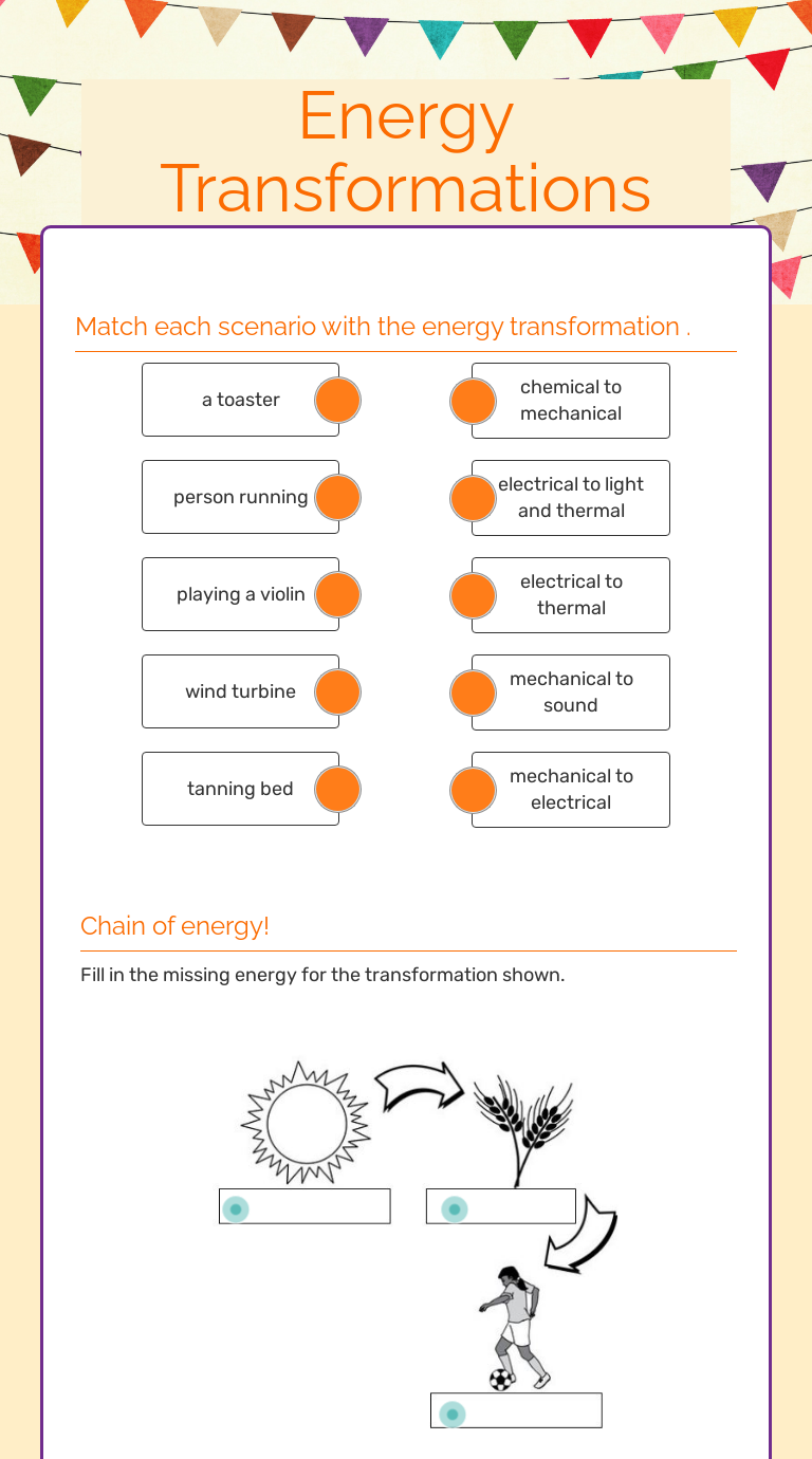 Energy Transformations  Interactive Worksheet by Renee Ganley For Energy Transformation Worksheet Pdf