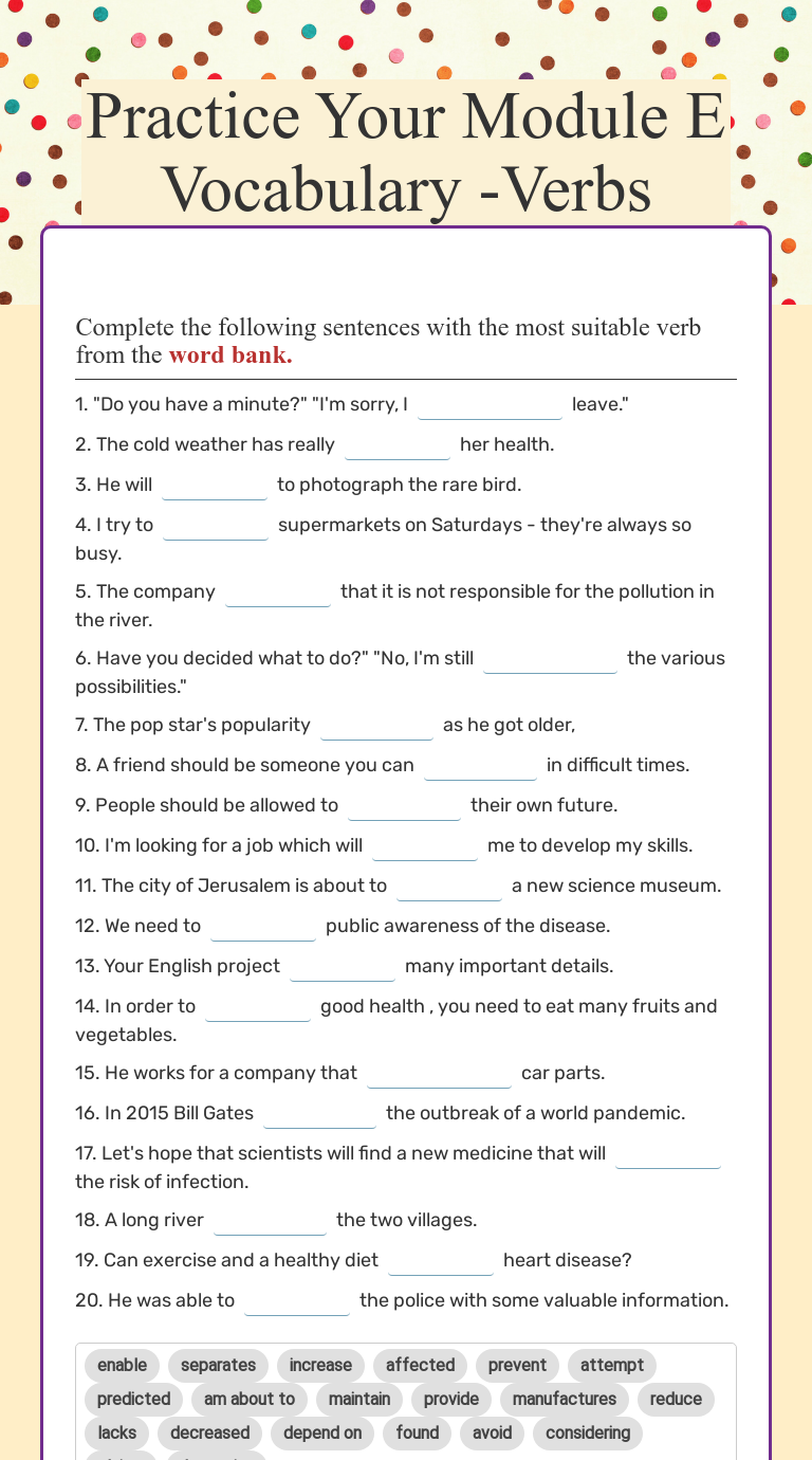 practice-your-module-e-vocabulary-verbs-interactive-worksheet-by