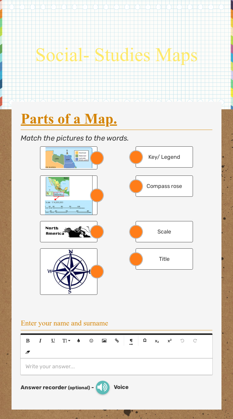 Social- Studies Maps  Interactive Worksheet by Romilda Vlahov For Parts Of A Map Worksheet