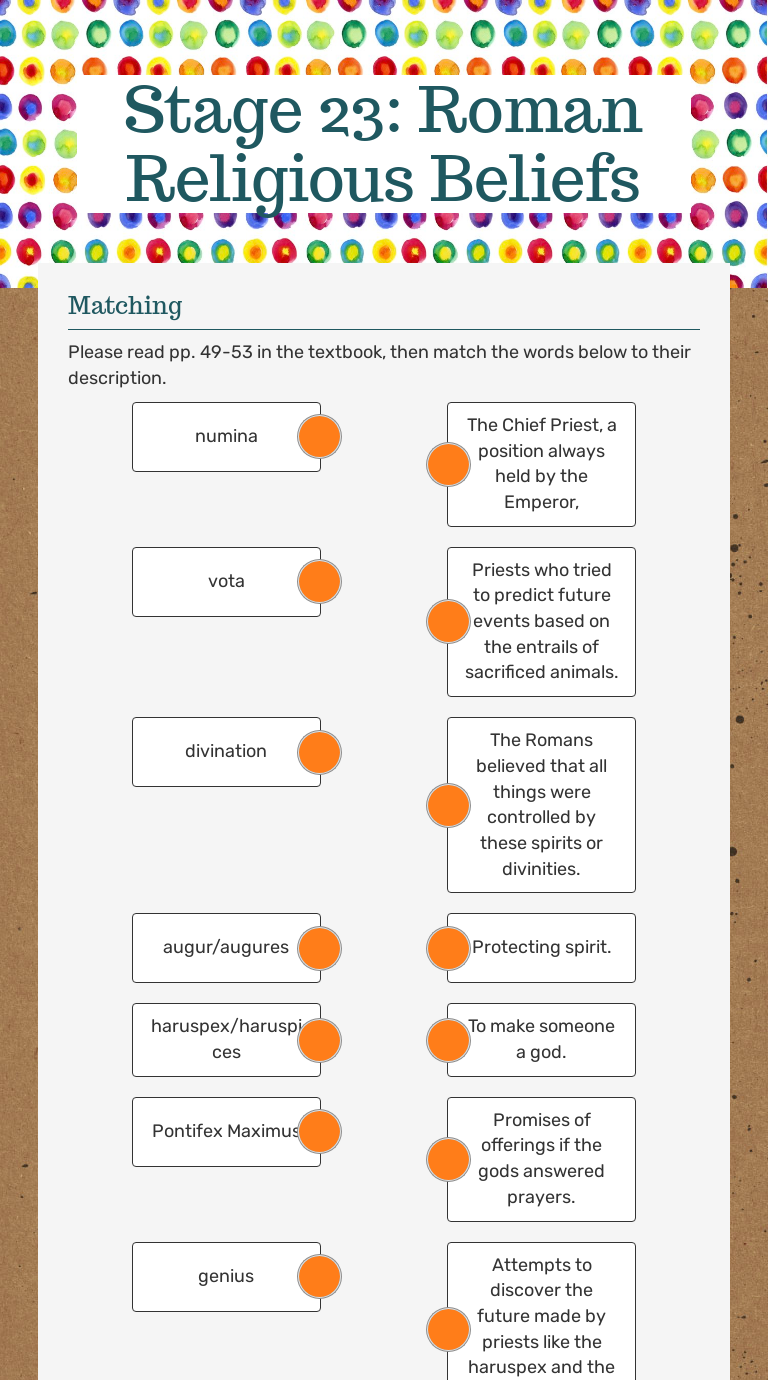 Stage 23: Roman Religious Beliefs worksheet preview