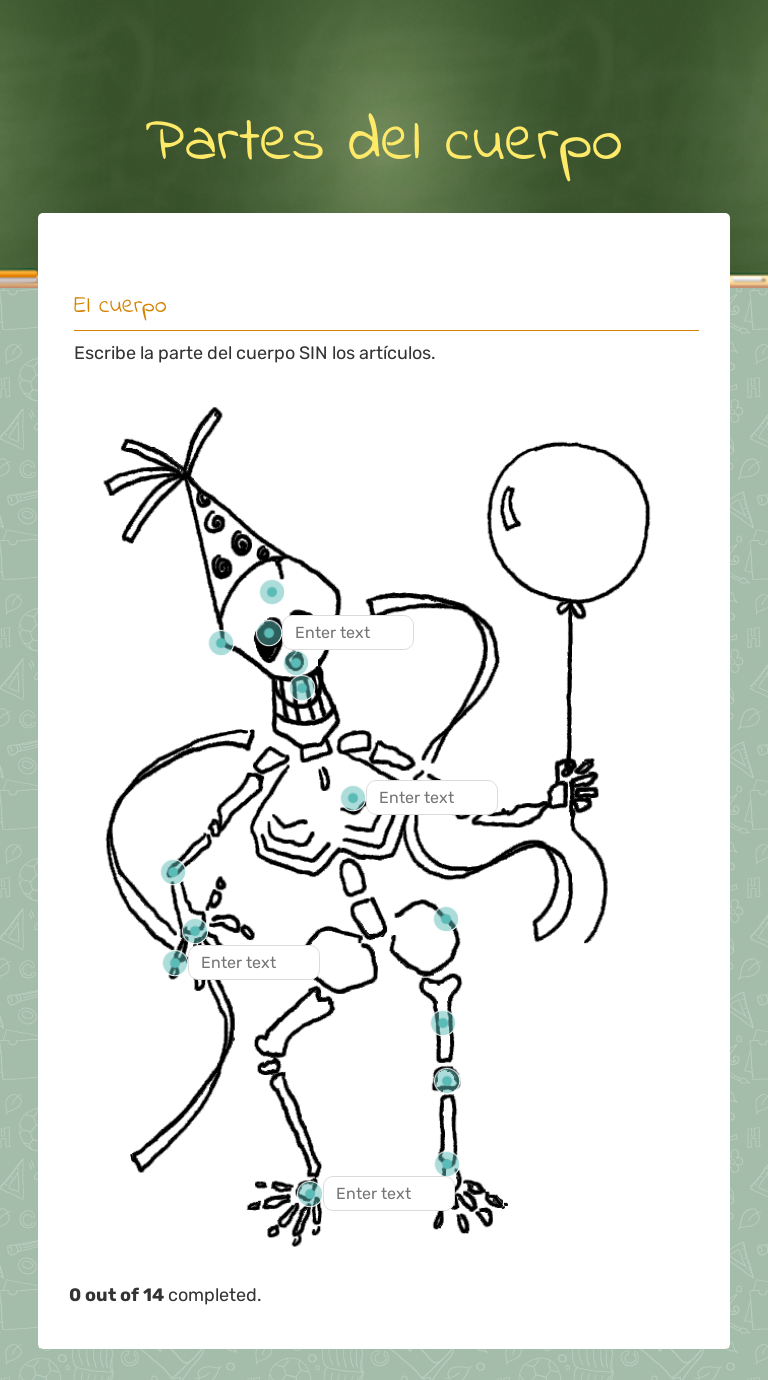 Partes del cuerpo | Interactive Worksheet | Wizer.me