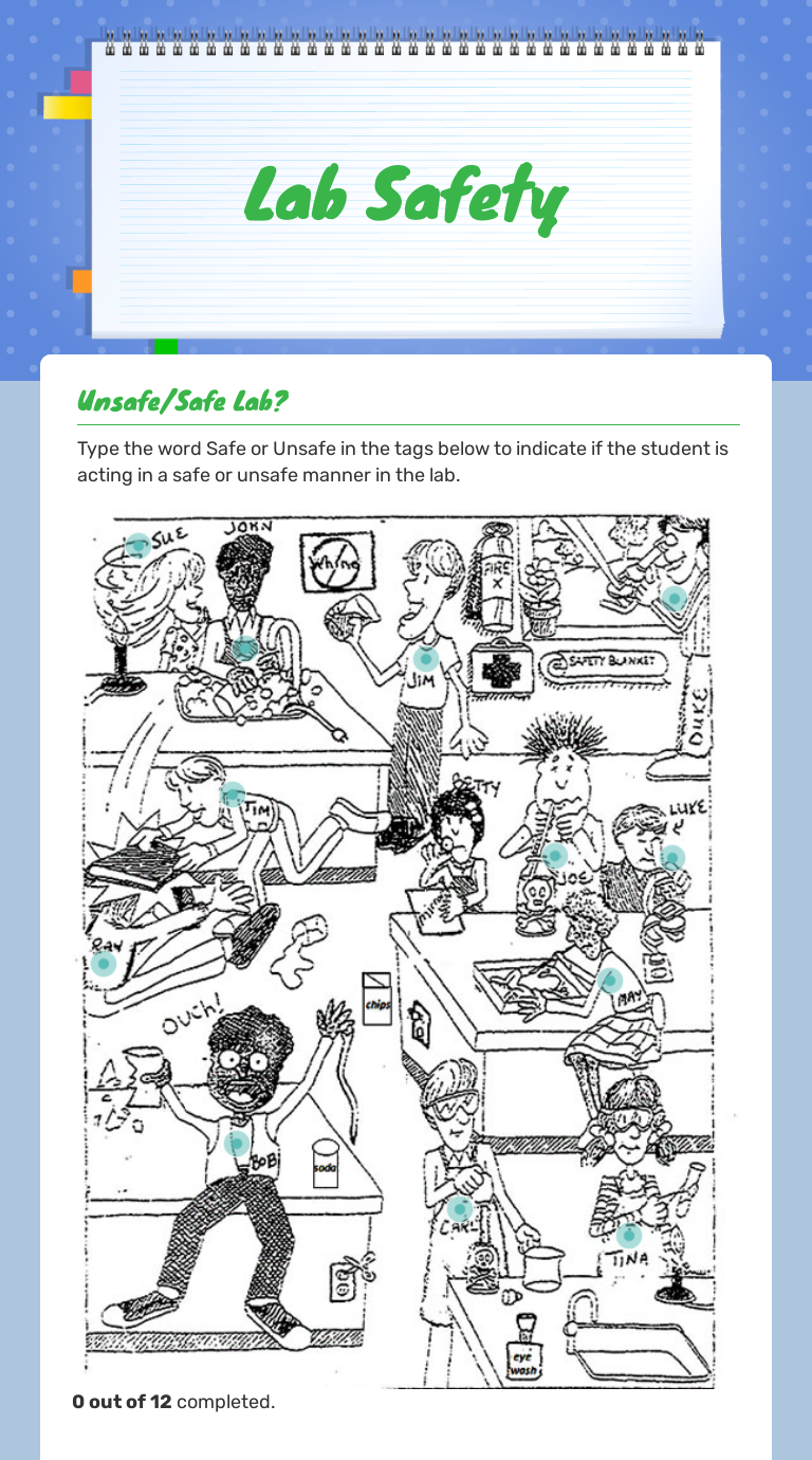 Science Lab Safety Worksheet Elementary