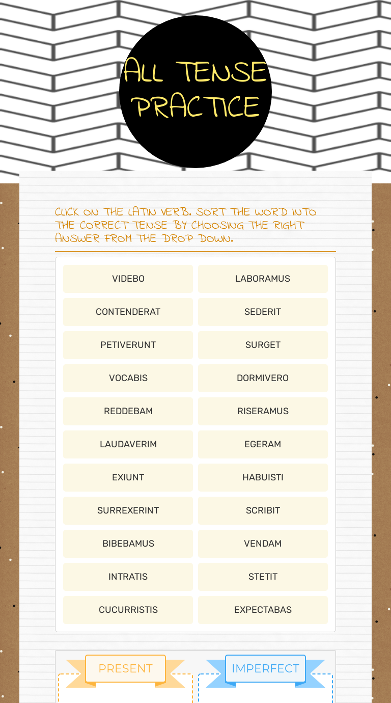 ALL TENSE PRACTICE worksheet preview