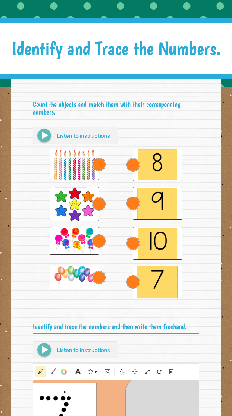 Identify and Trace the Numbers. worksheet