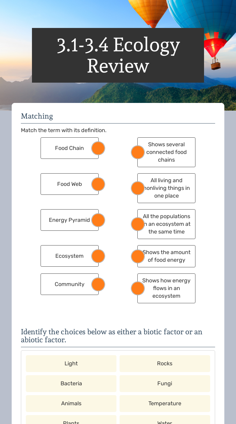 25.25-25.25 Ecology Review  Interactive Worksheet by Caitlin Hunt Inside Ecology Review Worksheet 1