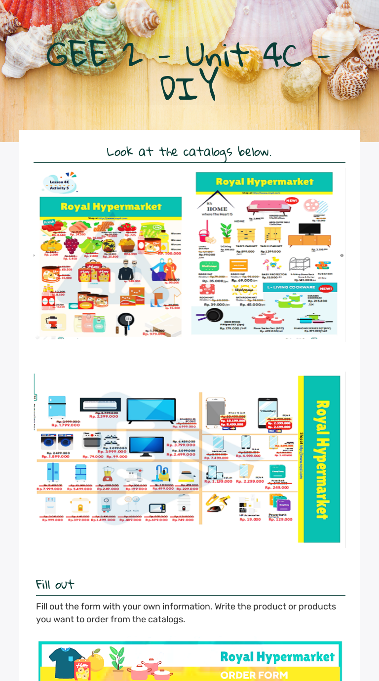 GEE 2 - Unit 4C - DIY worksheet preview image