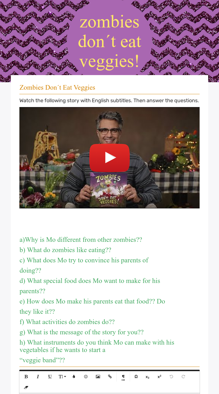 zombies don t eat veggies interactive worksheet by paula ramirez wizer me