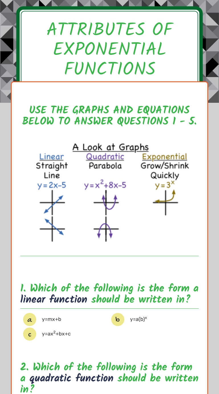Attributes Of Quadratic Functions Worksheet Answers Art Glow Attributes Of Quadratic Functions Worksheet Answers Art Glow