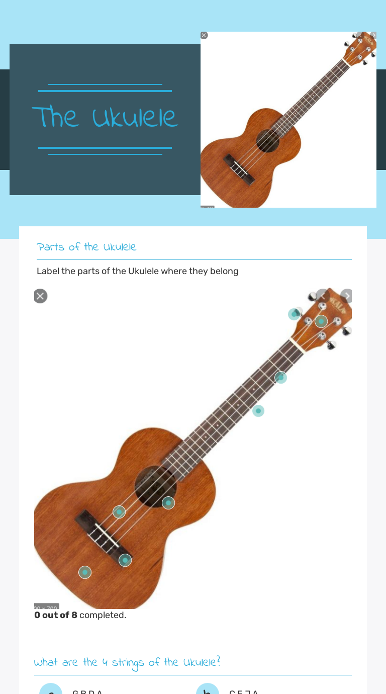 The Ukulele worksheet preview image