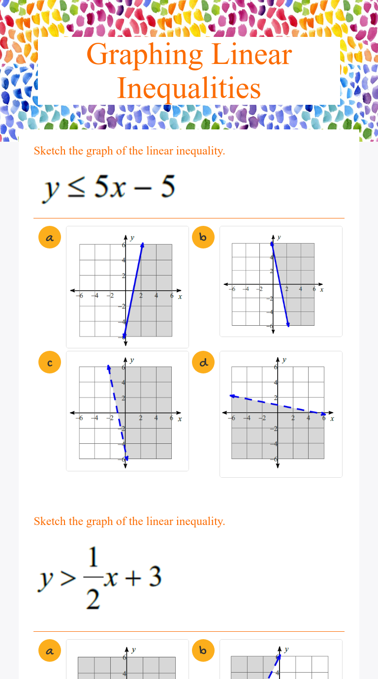 Graphing Linear Inequalities  Interactive Worksheet by Donielle Pertaining To Graphing Systems Of Inequalities Worksheet