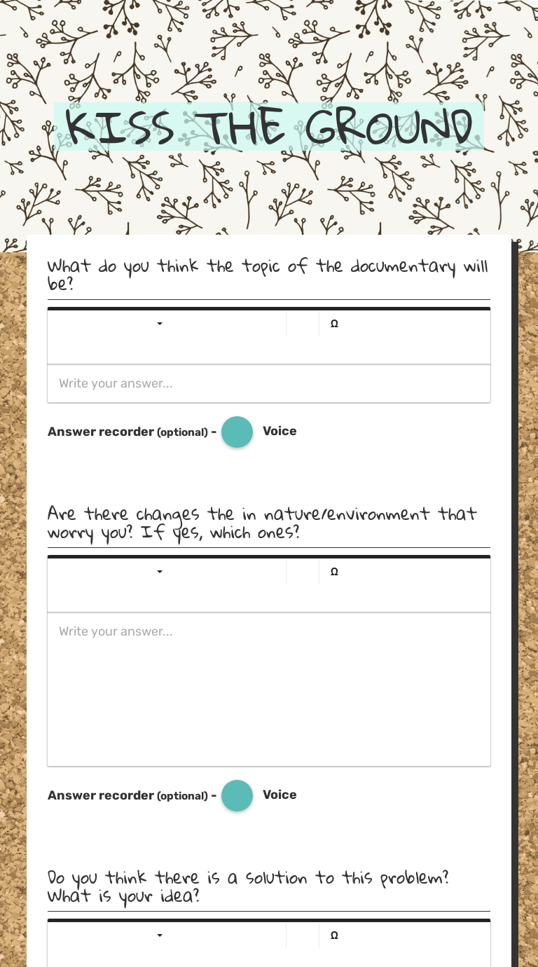KISS THE GROUND worksheet preview image