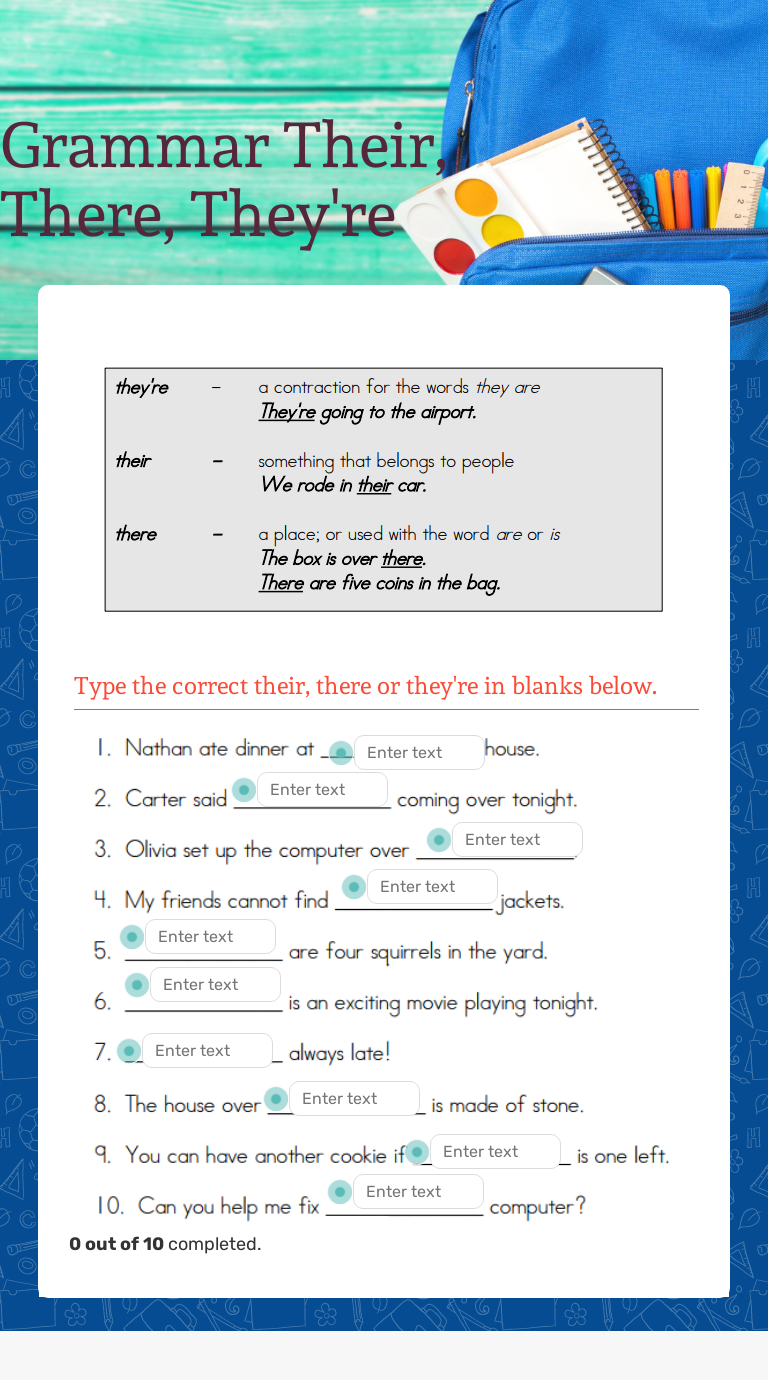Grammar Their, There, They're