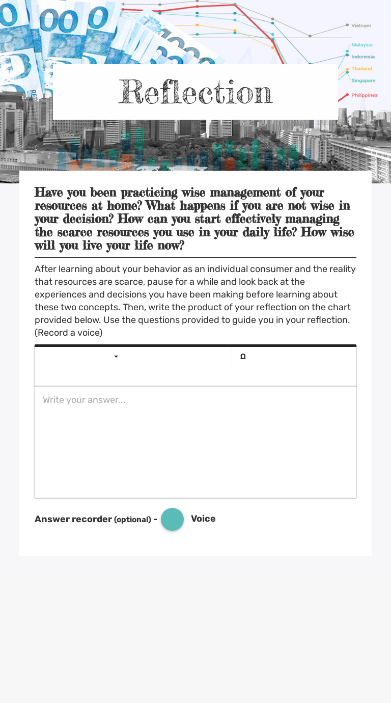 Reflection worksheet