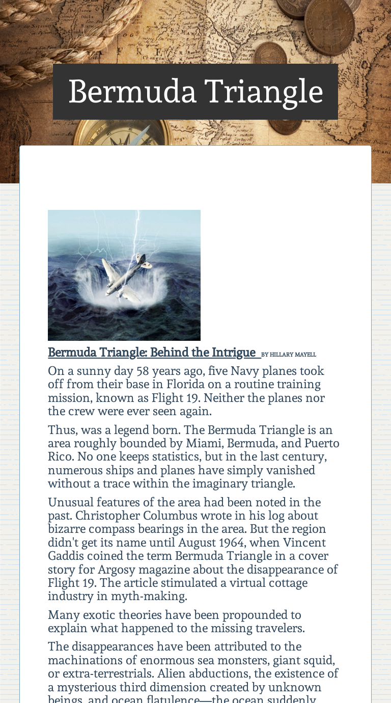 Bermuda Triangle Grade 7 worksheet preview