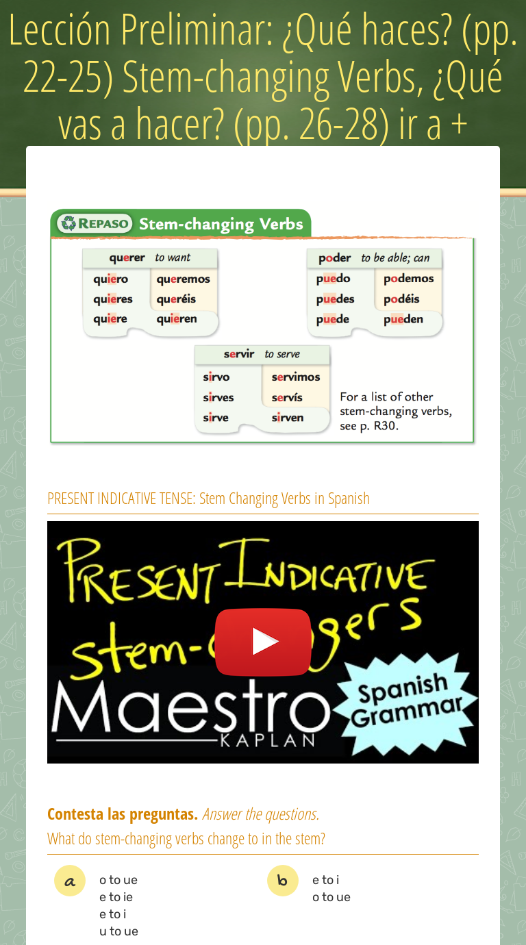 lecci-n-preliminar-qu-haces-pp-22-25-stem-changing-verbs-qu-vas-a-hacer-pp-26-28