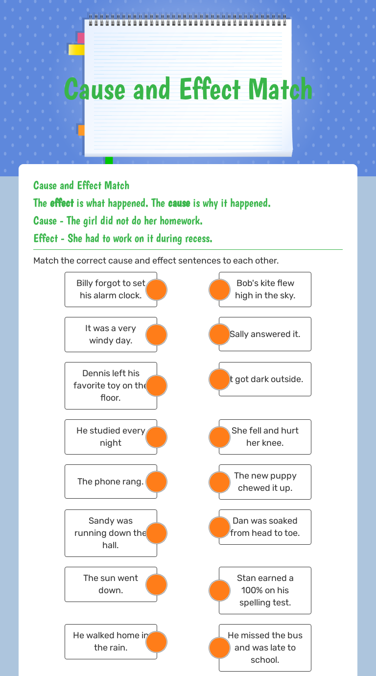 Cause And Effect Match