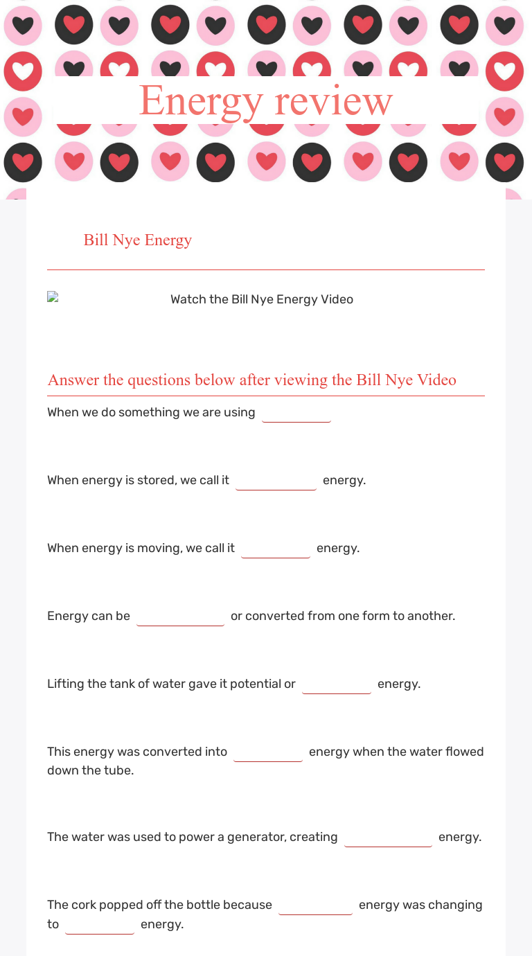 Bill Nye Energy Worksheet Ame.my.id