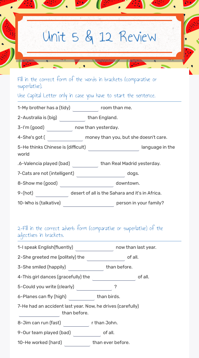 Unit 5 12 Review Interactive Worksheet By Miranda Haderi Wizer Me