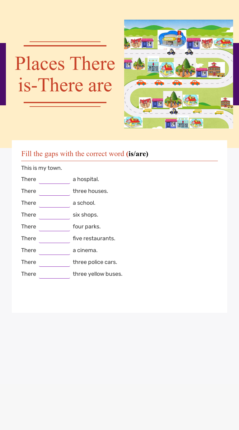 Places There is-There are | Interactive Worksheet by Lola Seda | Wizer.me