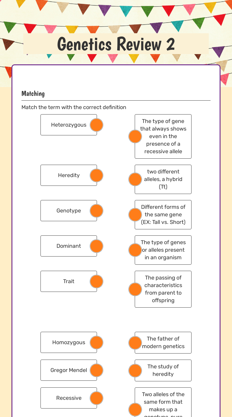 Heredity Worksheets