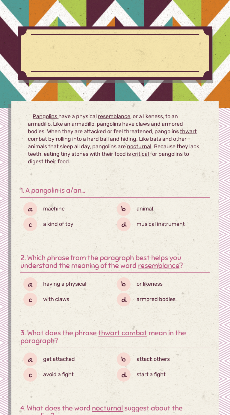 Using Context Clues worksheet preview image