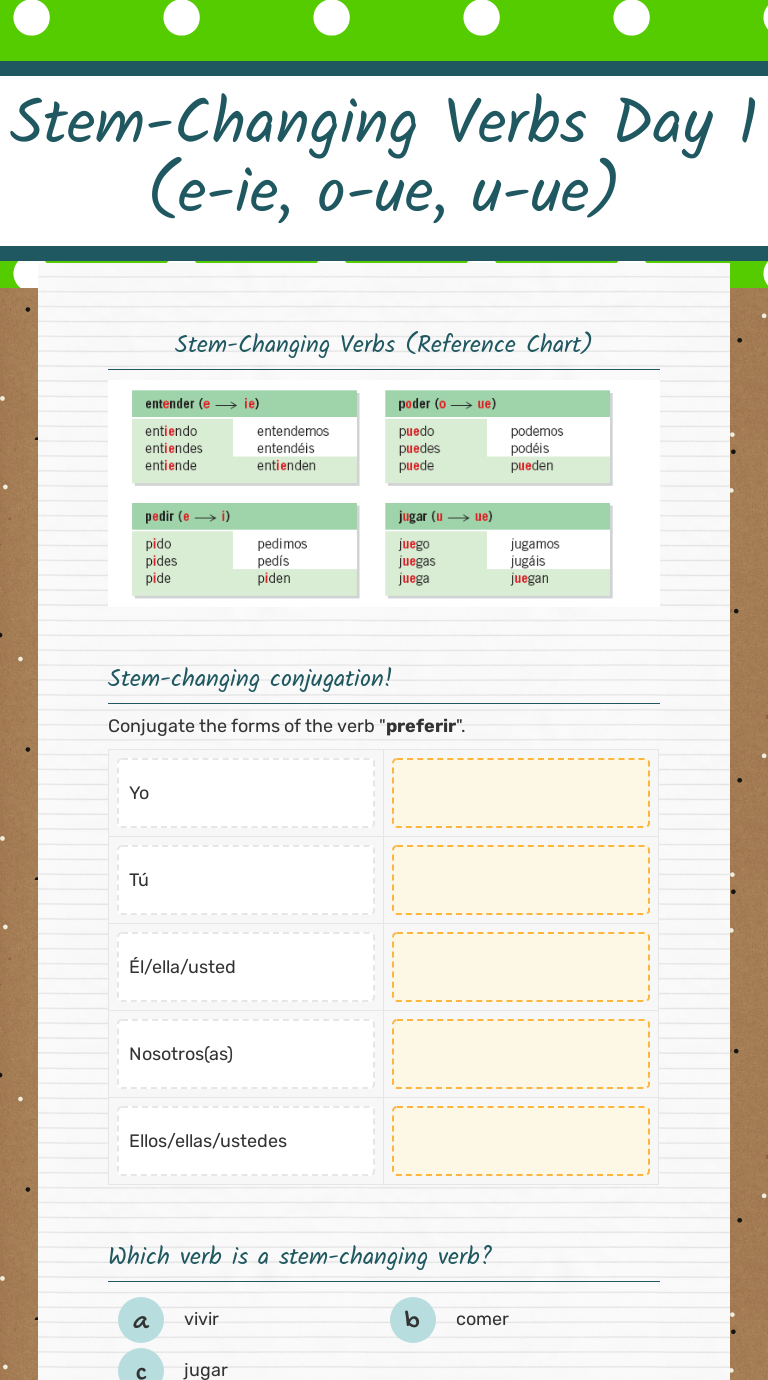 stem-changing-verbs-day-1-e-ie-o-ue-u-ue-interactive-worksheet-by-valerie-vargas-wizer-me
