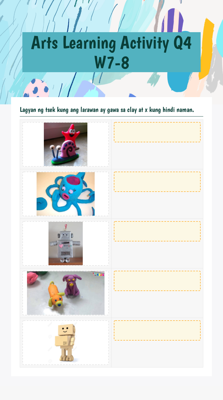 Arts Learning Activity Q4 W7-8 | Interactive Worksheet By Wendy Lynne ...