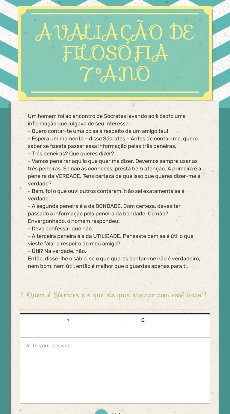 Quiz de filosofia interactive worksheet