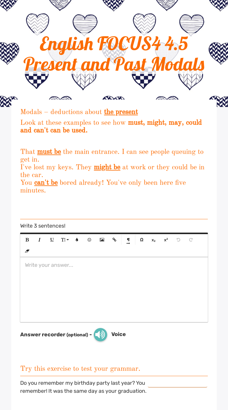 english focus4 4 5 present and past modals interactive worksheet by elita freija wizer me