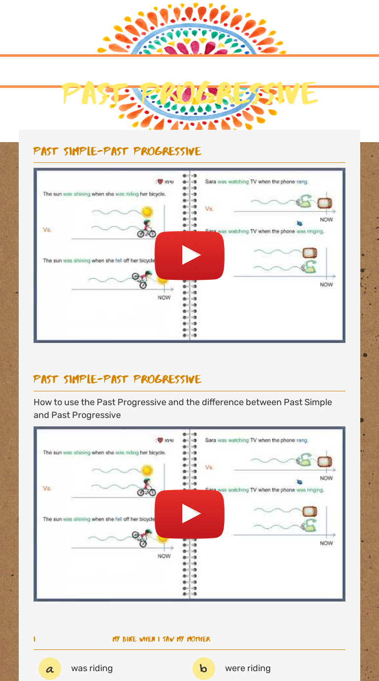 PAST PROGRESSIVE worksheet preview image