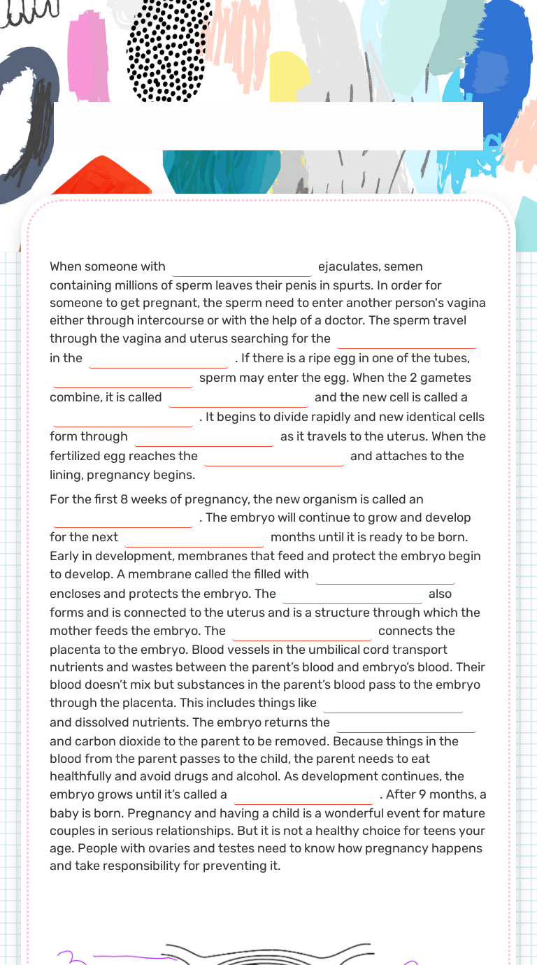 Pregnancy worksheet preview image