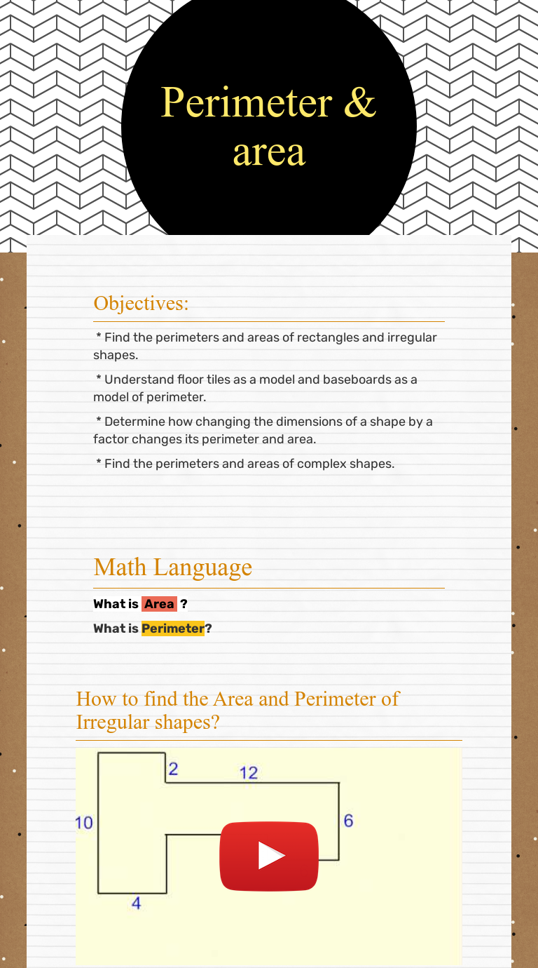 Perimeter & area  Interactive Worksheet by Anna Merquita  Wizer.me With Regard To Area Of Irregular Shapes Worksheet