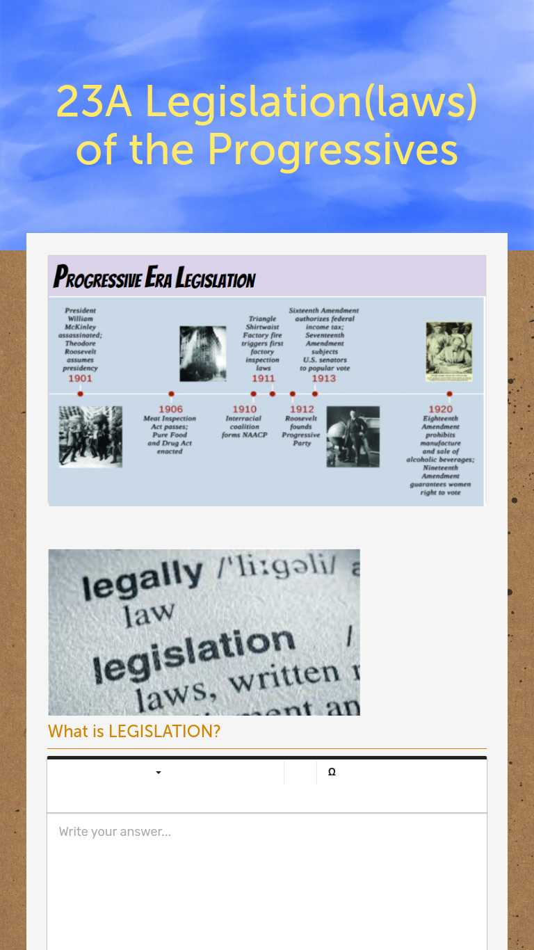 Legislation(laws) of the Progressives  Interactive Worksheet by For Teddy Roosevelt Square Deal Worksheet
