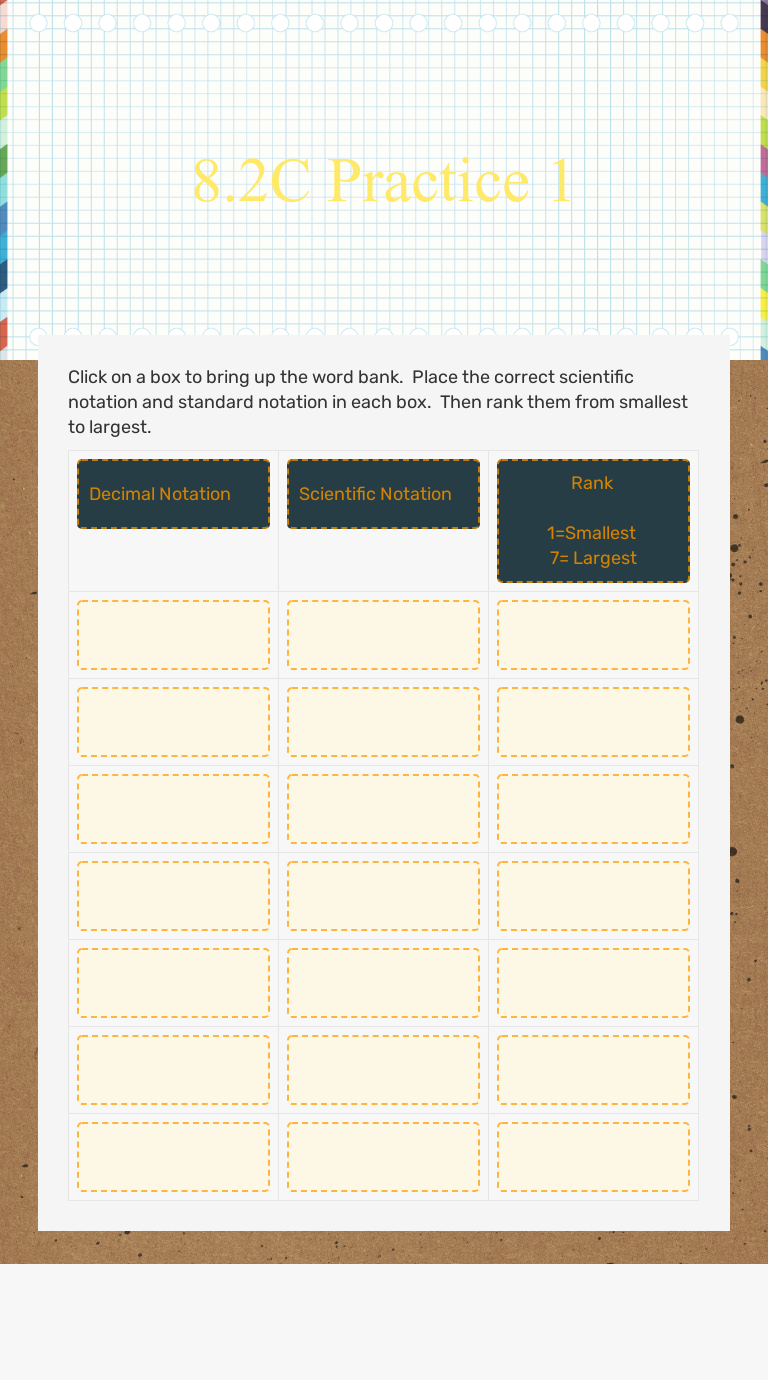 8.2C Practice 1 | Interactive Worksheet by Karen Jones | Wizer.me