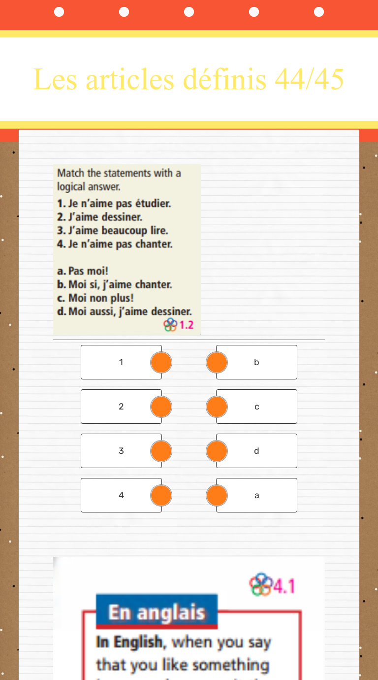 Les Articles Definis 44 45 Interactive Worksheet By Amanda Setree Wizer Me