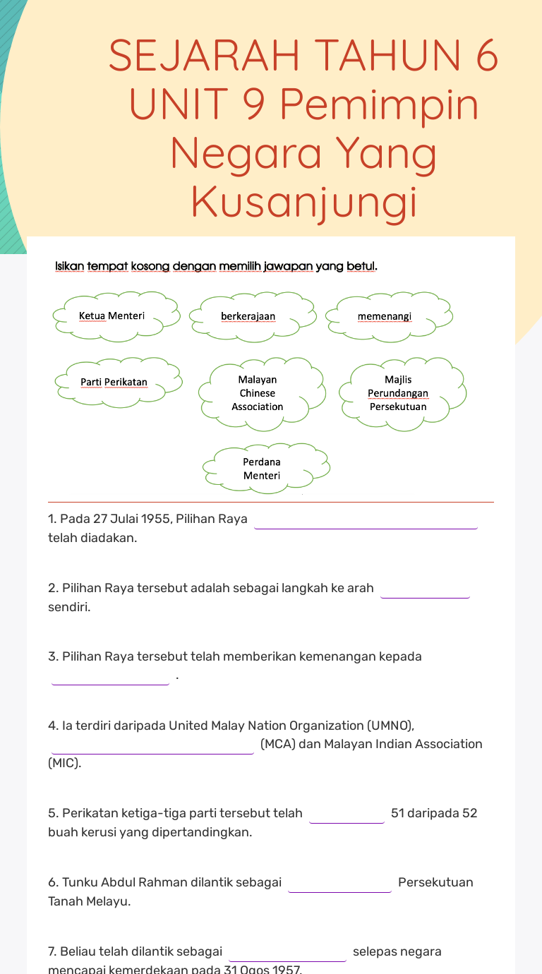 Nota Sejarah Tahun 6 Unit 4