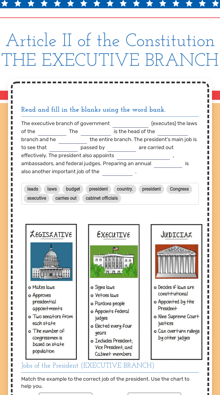 article-ii-of-the-constitution-the-executive-branch-interactive-worksheet-by-glorianne-cuevas