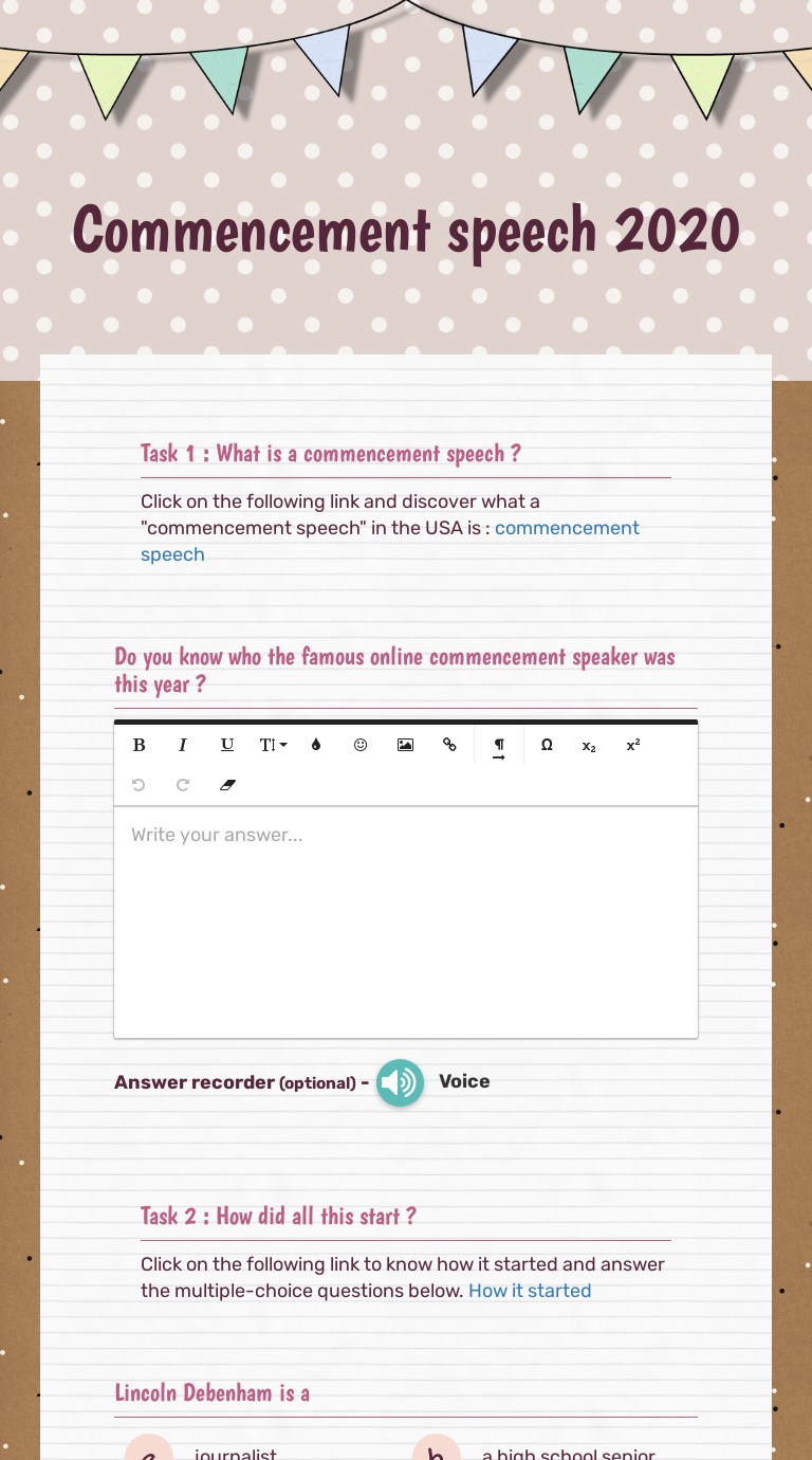 commencement-speech-2020-interactive-worksheet-by-m-reveille-wizer-me