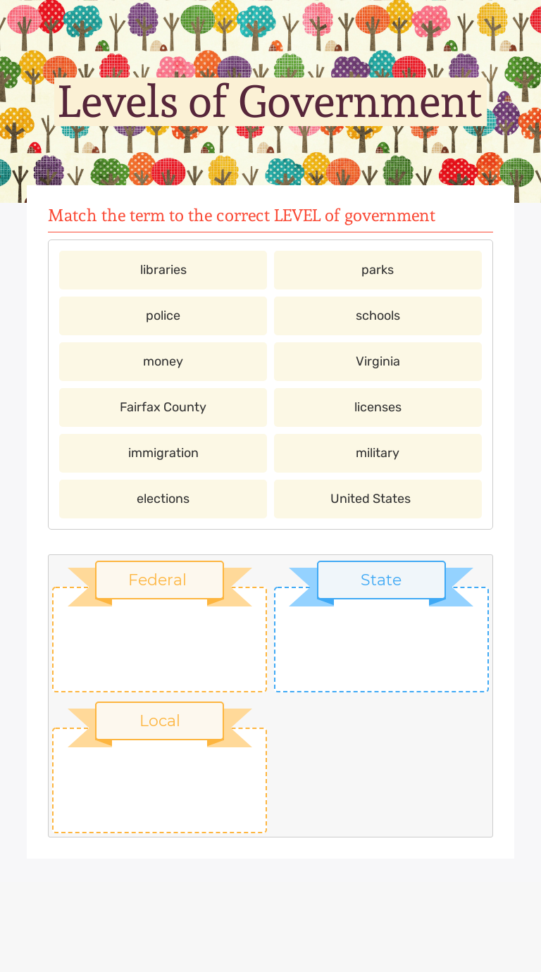 Three Levels Of Government Worksheet Answers