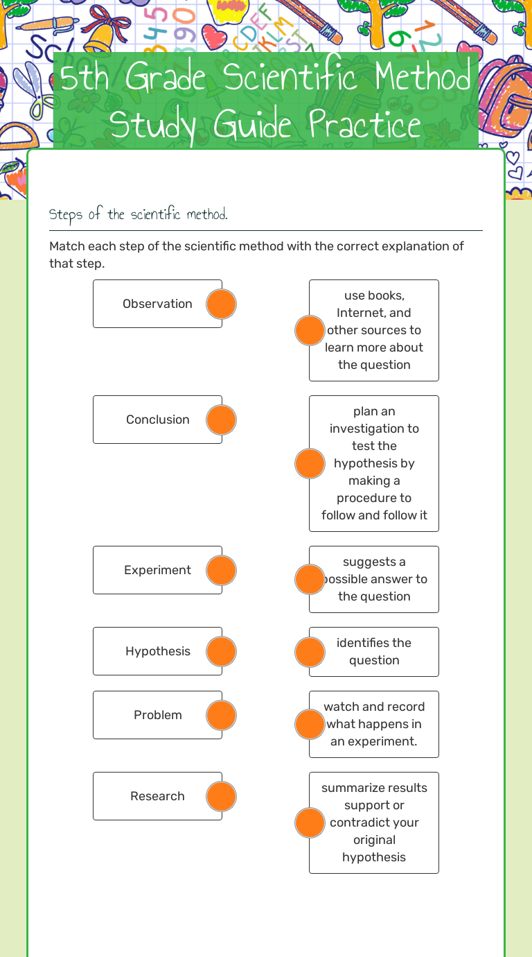 24th Grade Scientific Method Study Guide Practice  Interactive Regarding Scientific Method Worksheet 5th Grade