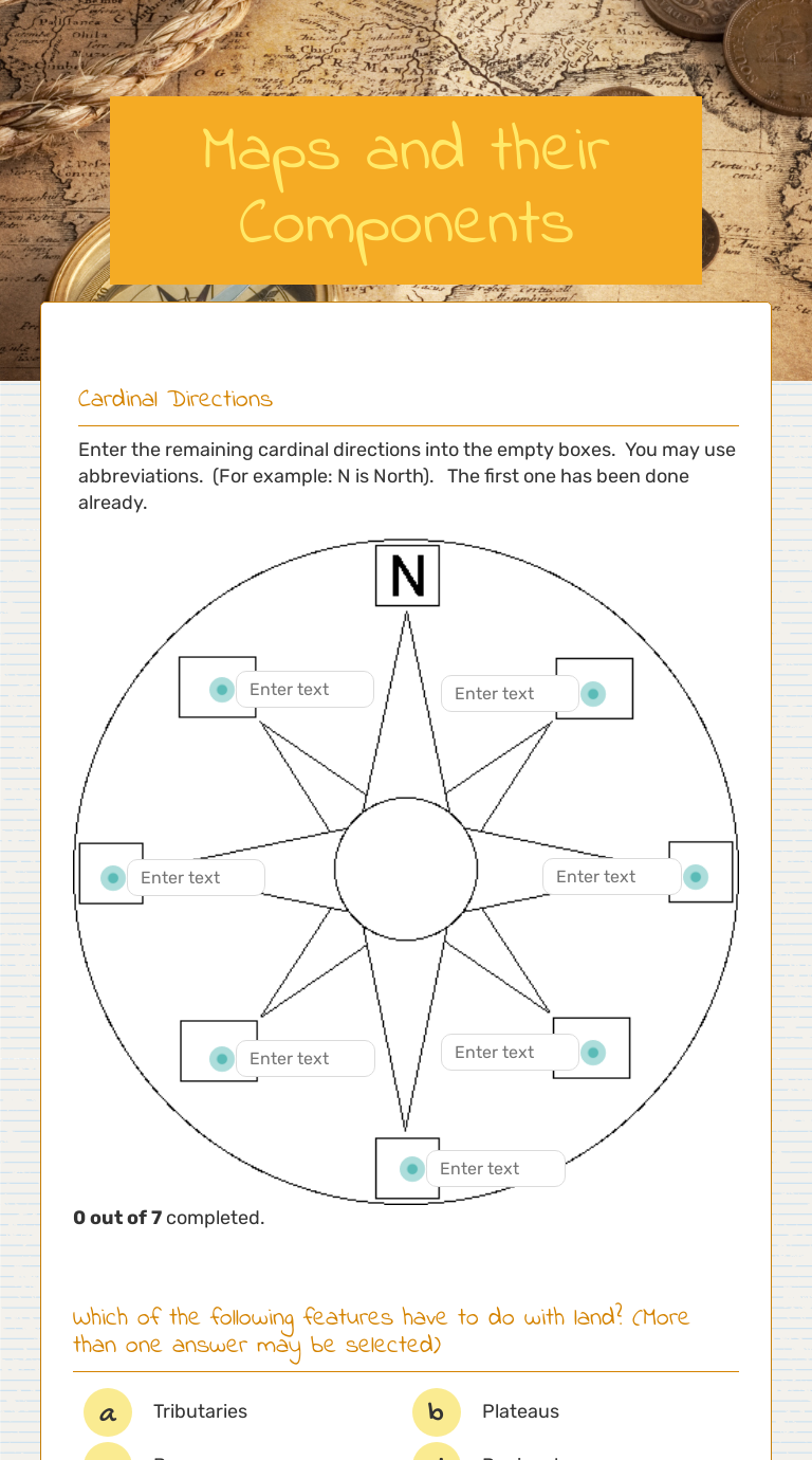 Components Of A Map Worksheet - Free Worksheets Printable