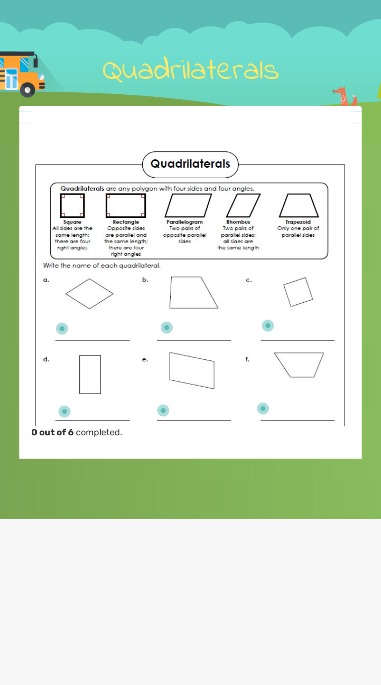 Quadrilaterals | Interactive Worksheet | Wizer.me