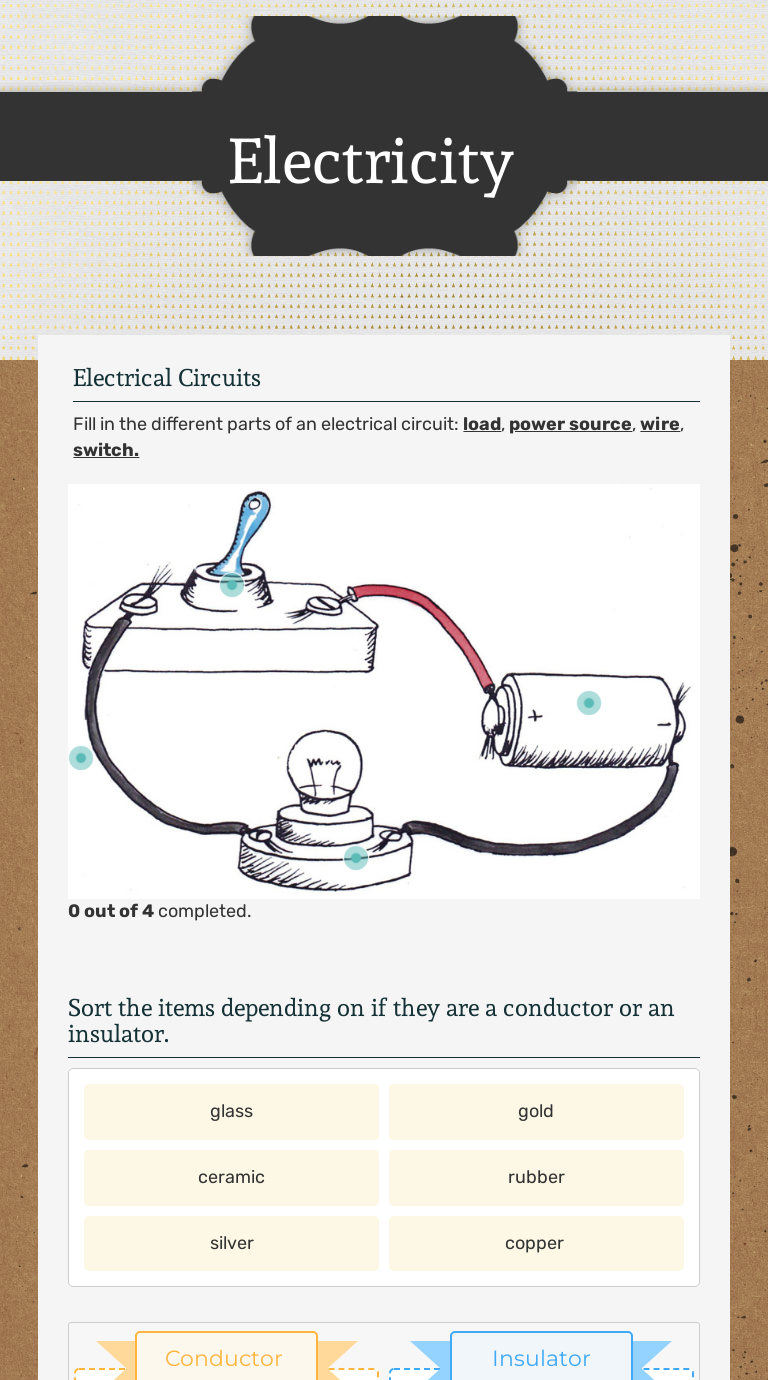 Electricity Grade 4 worksheet preview