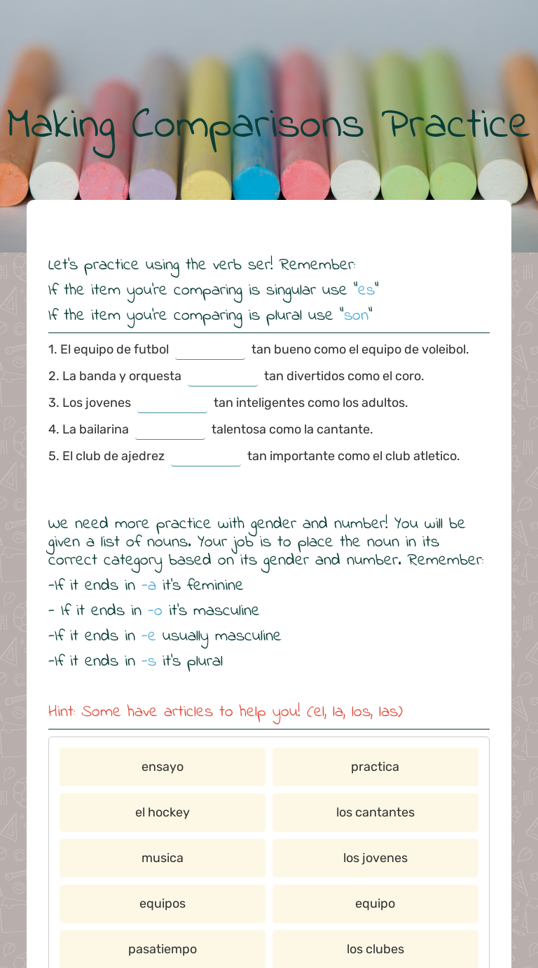 El ajedrez interactive worksheet