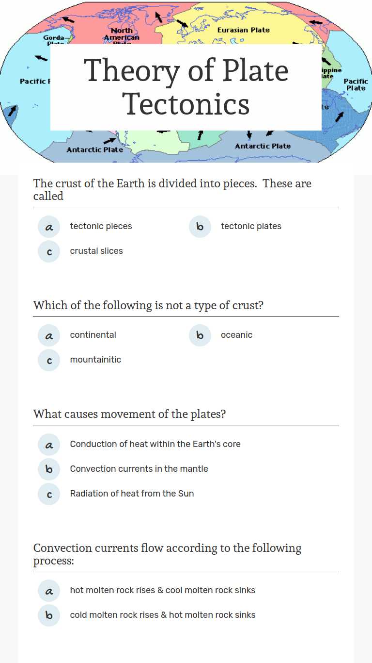 Theory Of Plate Tectonics | Interactive Worksheet By Karen Burke | Wizer.me