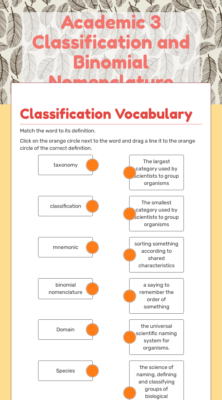 Academic 3 Classification And Binomial Nomenclature Interactive Worksheet By Monica Shaffer 2943