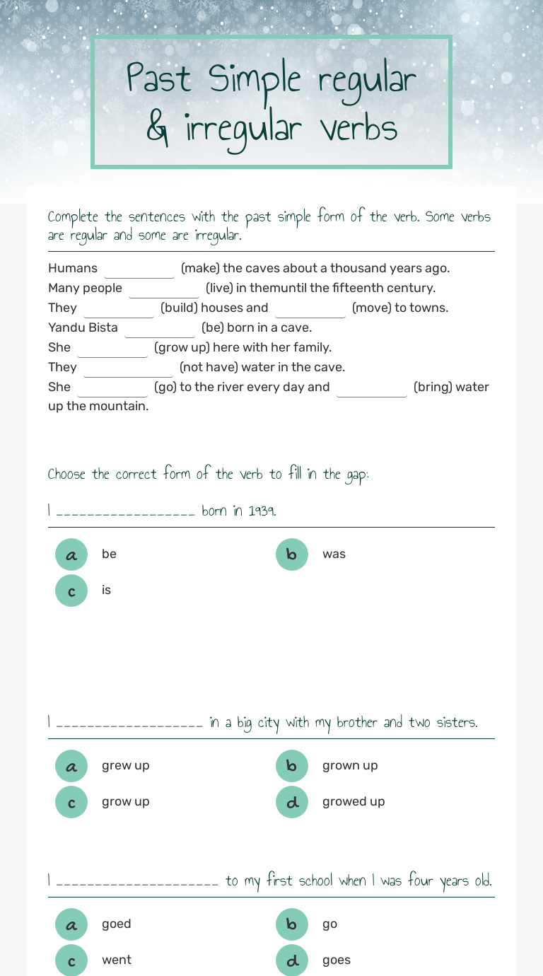 Past Simple regular & irregular verbs by Miss Daniela Robayo ...